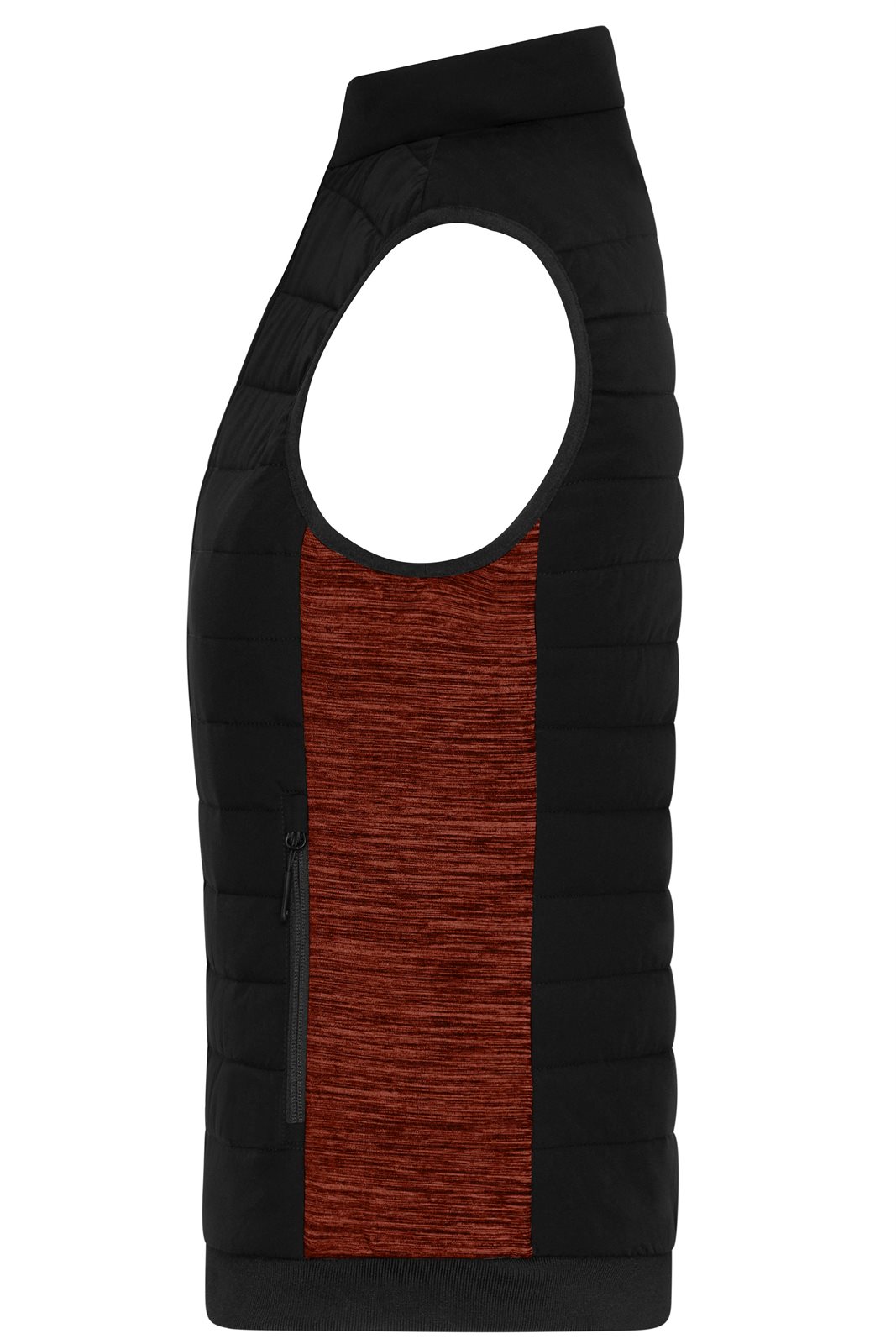 Weste Damen Schwarz/Rot – Ladies' Padded Hybrid Vest, Detailansicht