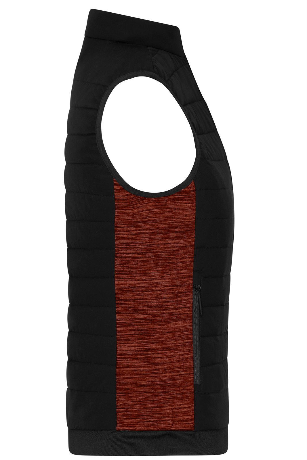 Weste Damen Schwarz/Rot – Ladies' Padded Hybrid Vest, Detailansicht