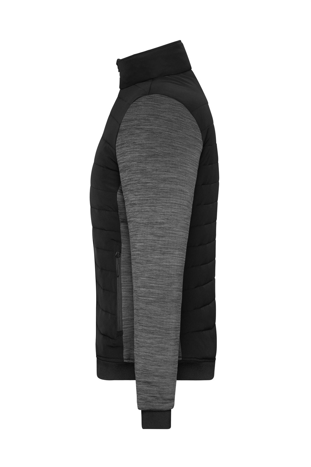 Jacke Damen Schwarz/Grau – Ladies' Padded Hybrid Jacket, Detailansicht
