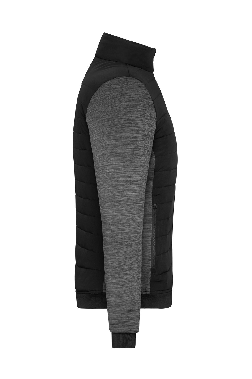 Jacke Damen Schwarz/Grau – Ladies' Padded Hybrid Jacket, Detailansicht