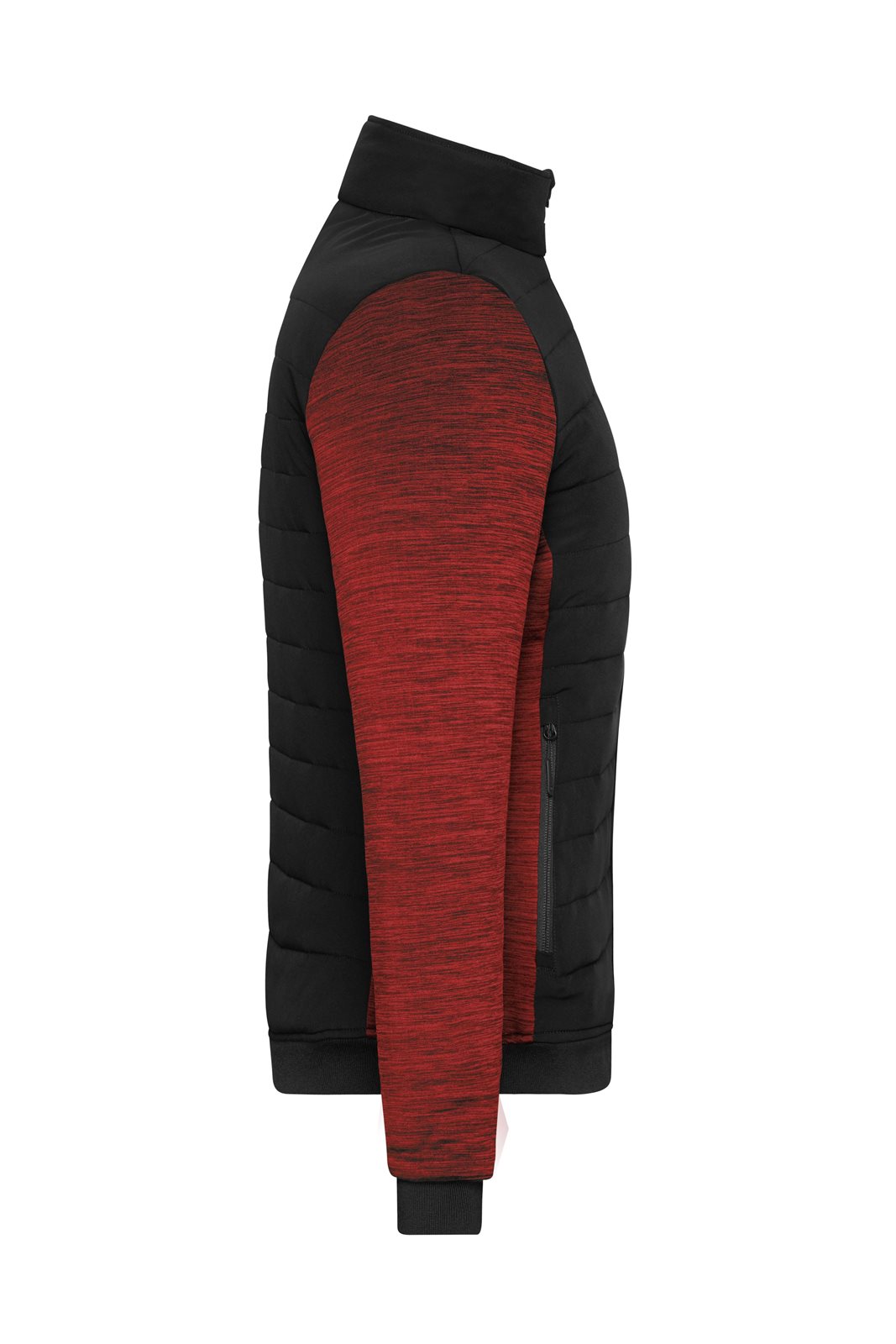 Jacke Damen Schwarz/Rot – Ladies' Padded Hybrid Jacket, Detailansicht