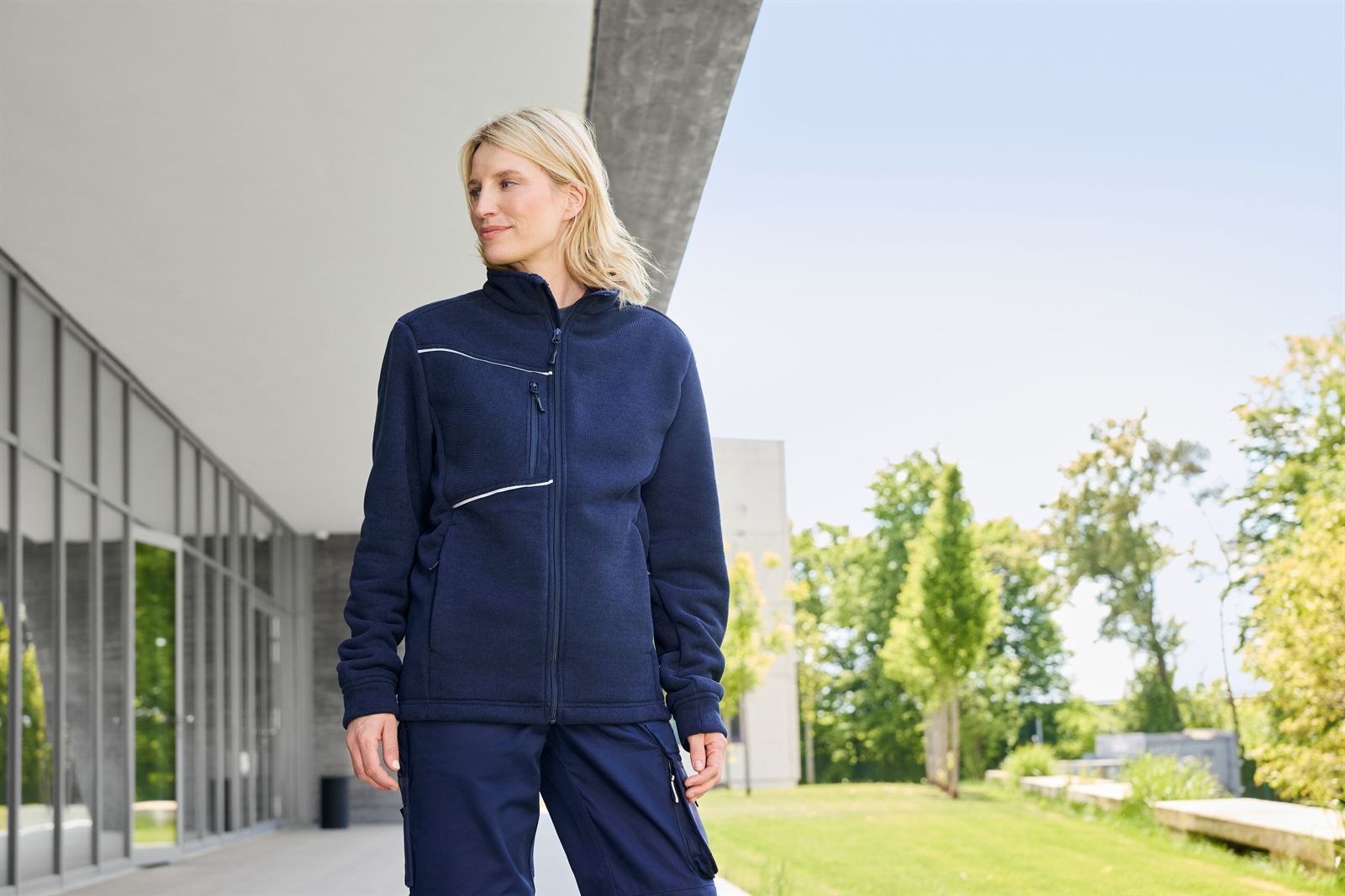 Jacke Unisex – Fleece Jacket - Corduroy Look, Detailansicht
