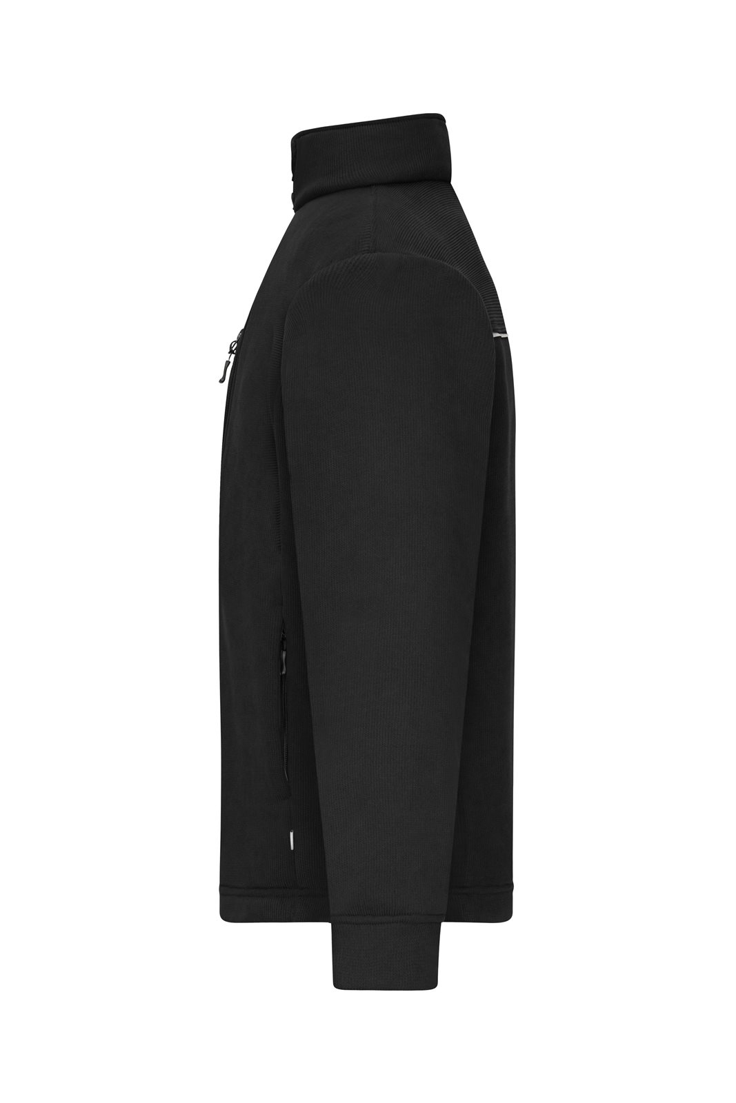 Jacke Unisex Schwarz – Fleece Jacket - Corduroy Look, Detailansicht
