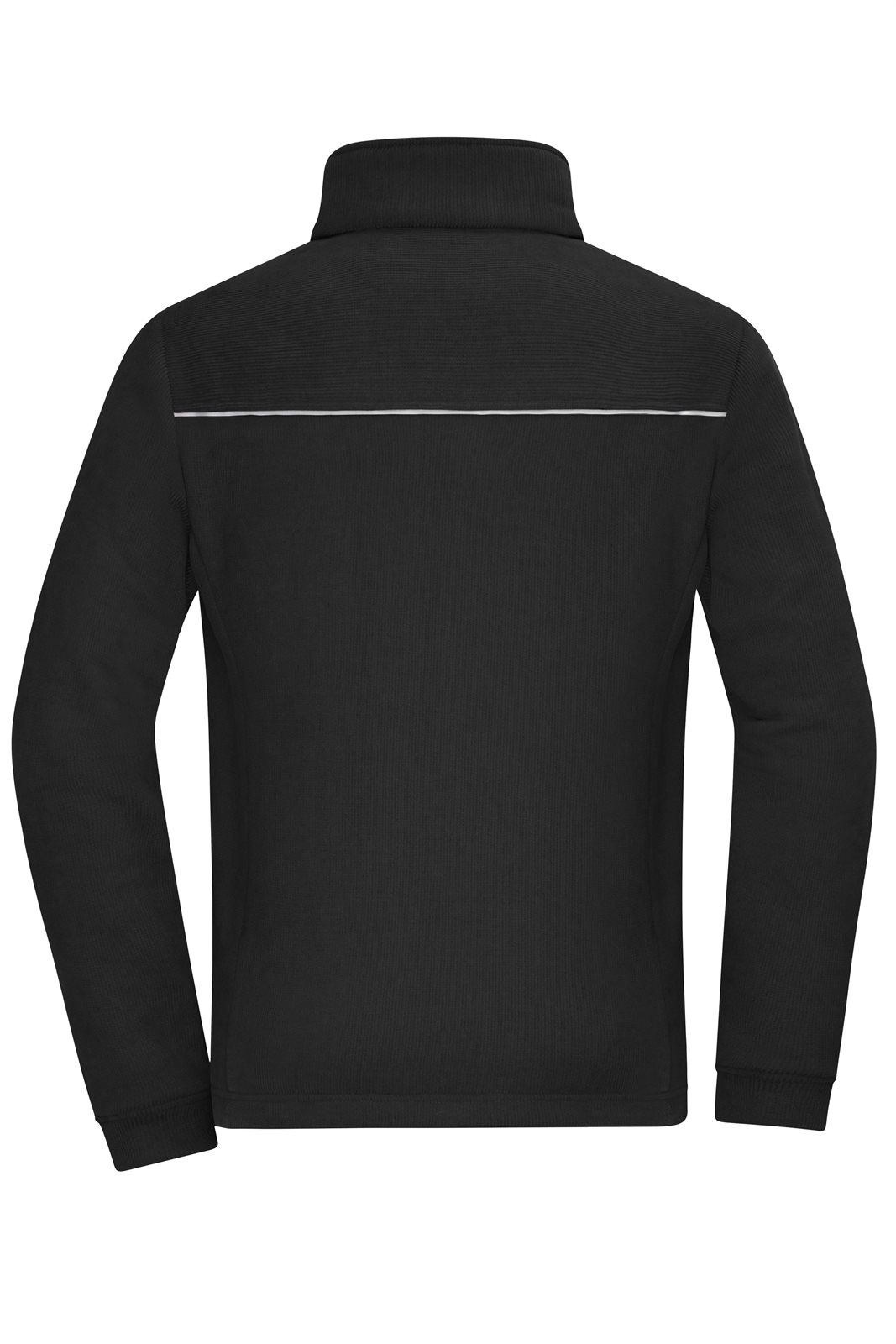 Jacke Unisex Schwarz – Fleece Jacket - Corduroy Look, Detailansicht