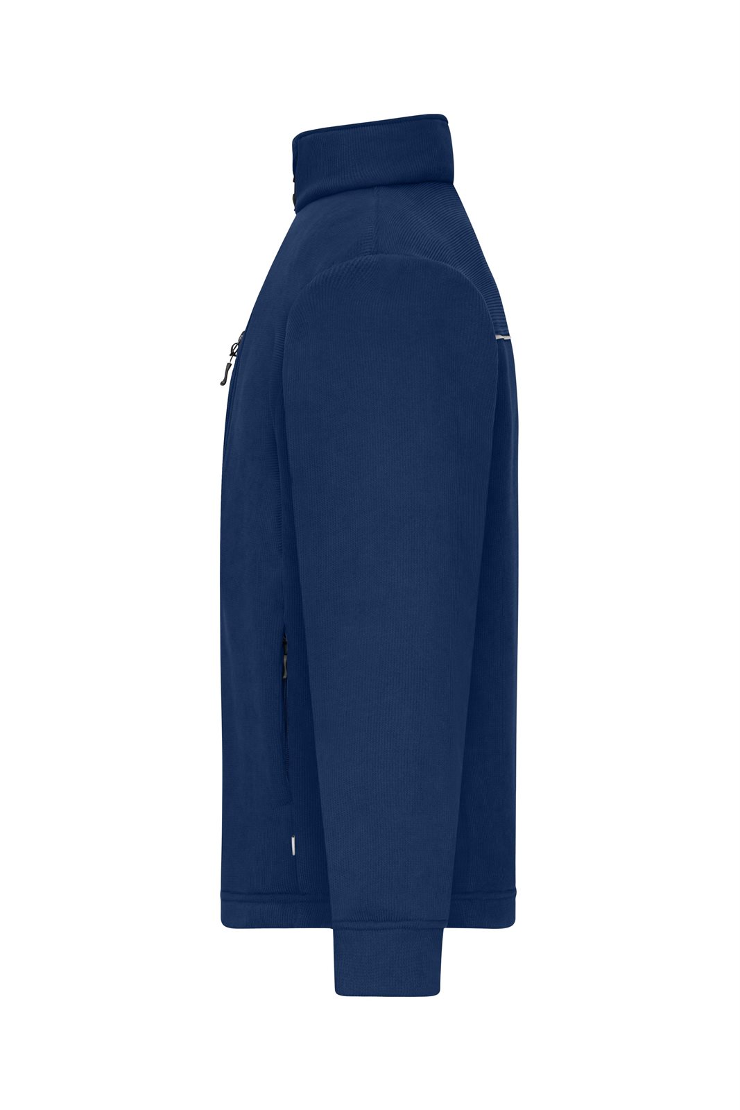 Jacke Unisex Blau – Fleece Jacket - Corduroy Look, Detailansicht