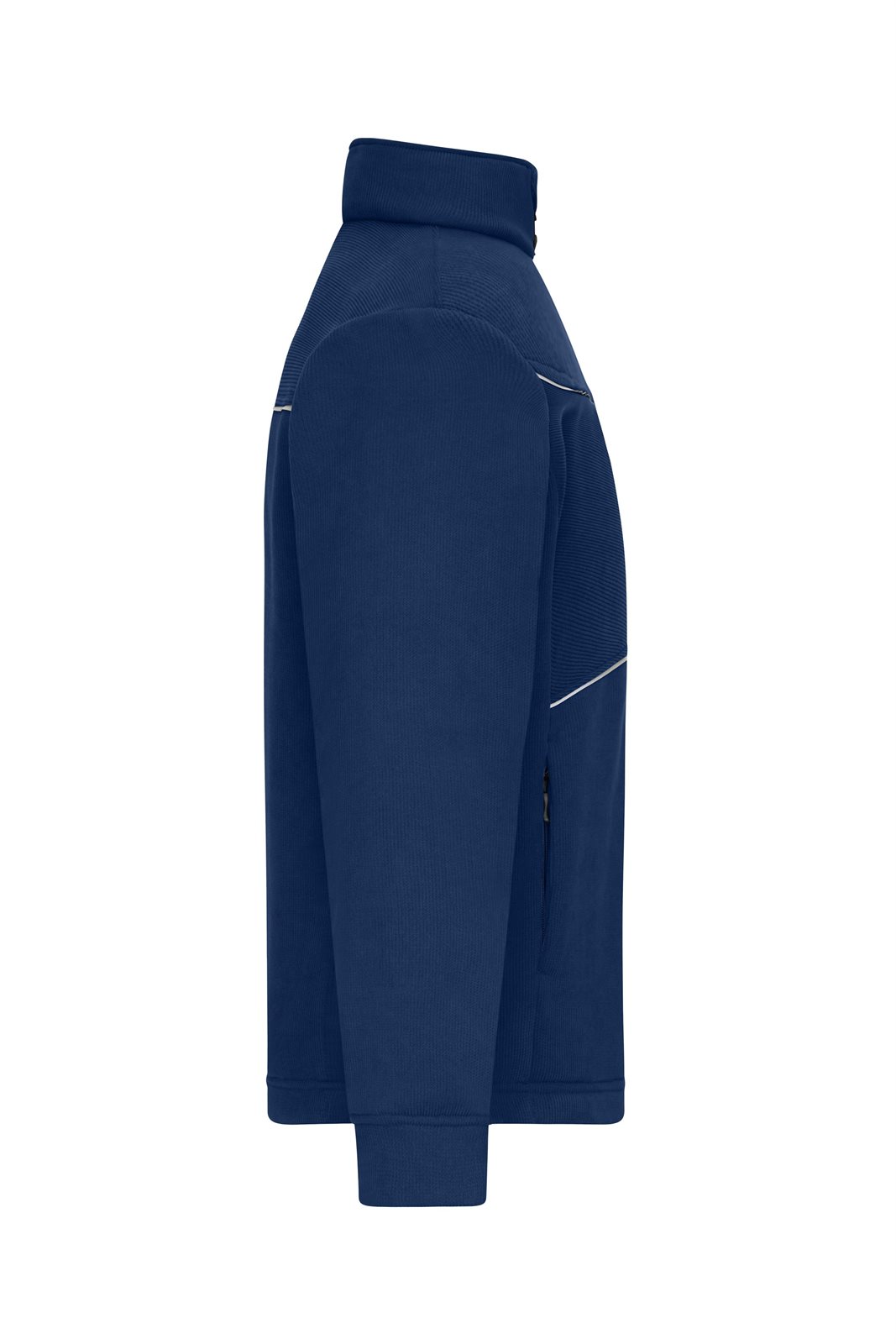 Jacke Unisex Blau – Fleece Jacket - Corduroy Look, Detailansicht