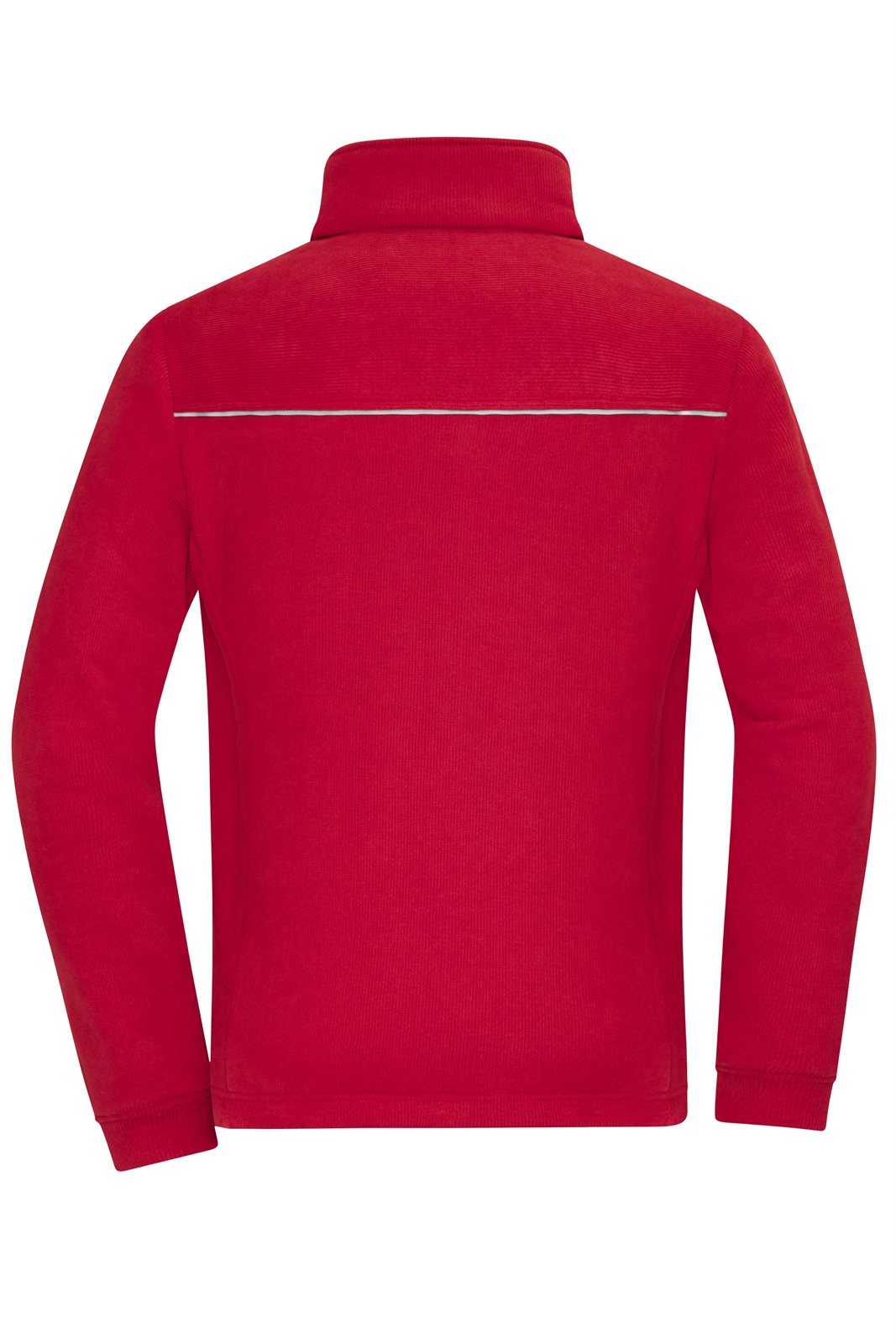 Jacke Unisex Rot – Fleece Jacket - Corduroy Look, Detailansicht