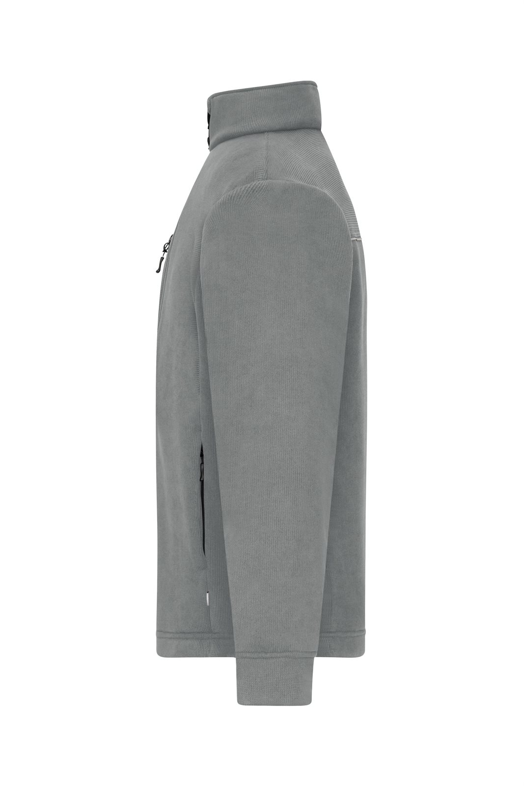 Jacke Unisex Grau – Fleece Jacket - Corduroy Look, Detailansicht