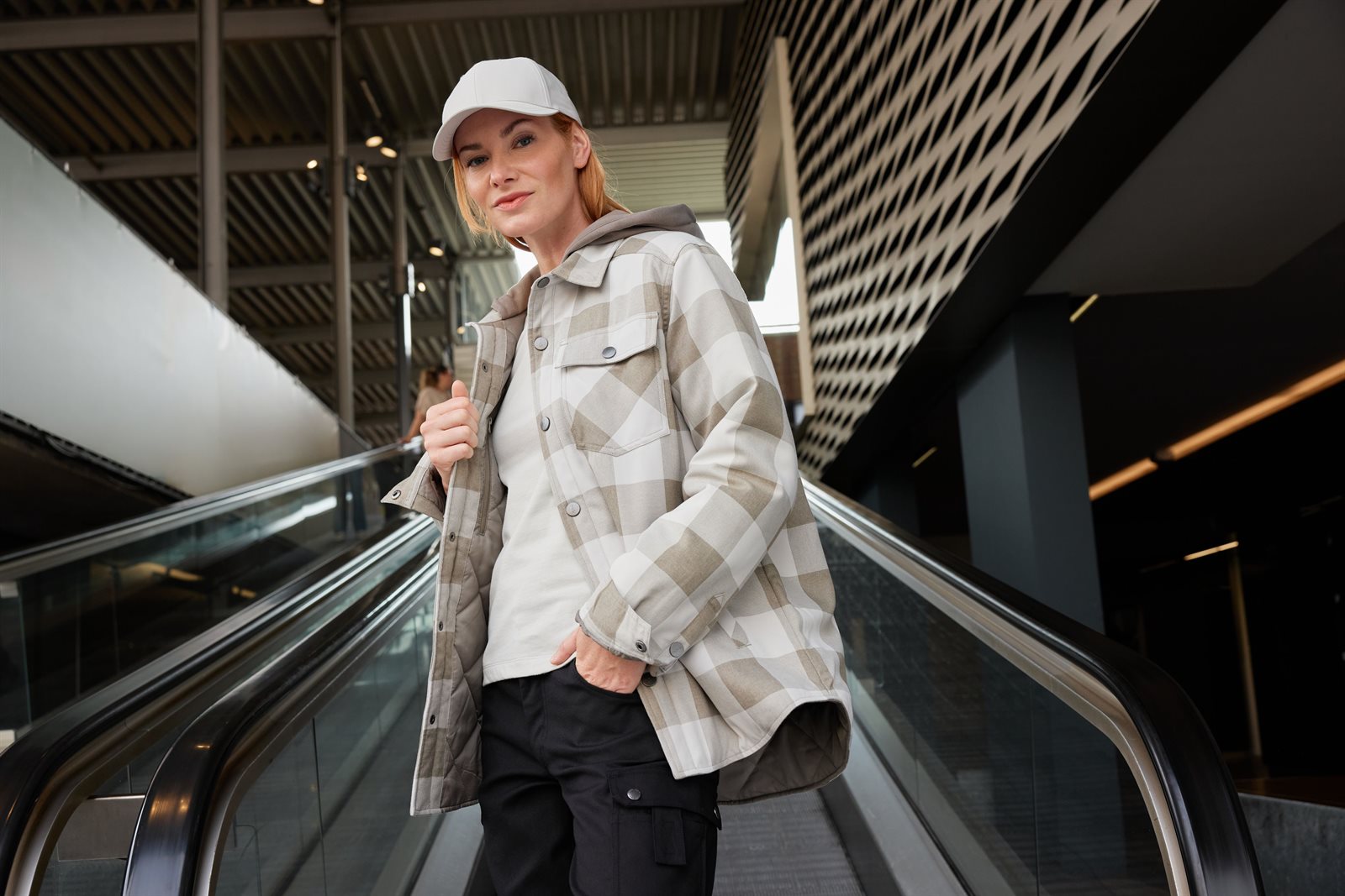 Jacke Unisex – Workwear Check Shirt Jacket, Detailansicht