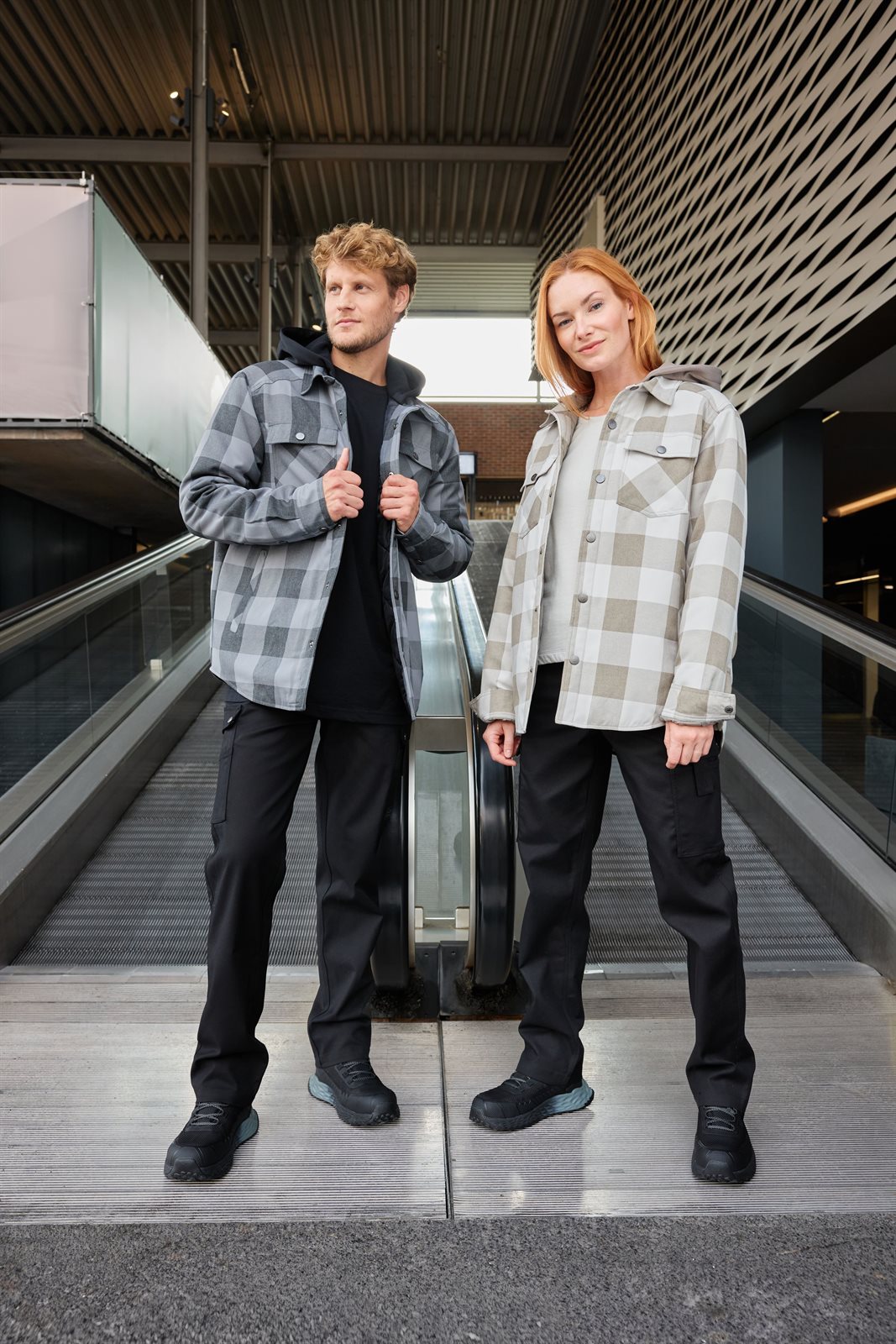 Jacke Unisex – Workwear Check Shirt Jacket, Detailansicht