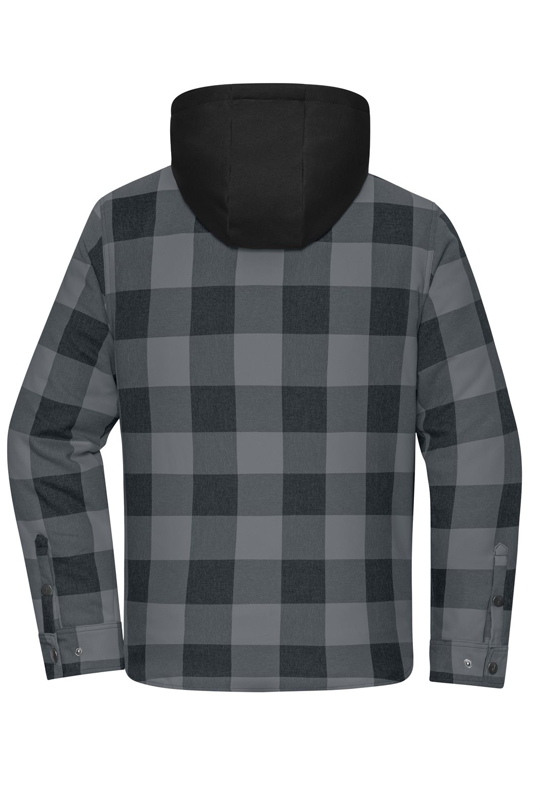 Jacke Unisex Schwarz/Grau – Workwear Check Shirt Jacket, Detailansicht