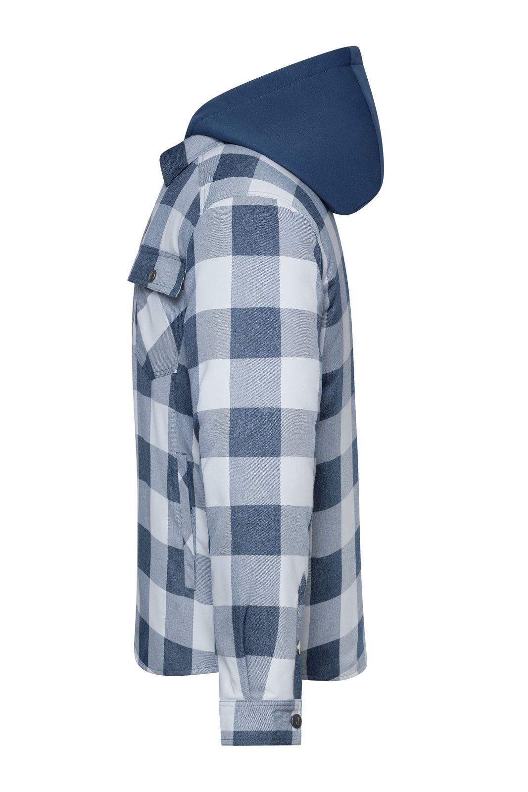 Jacke Unisex Blau/Grau – Workwear Check Shirt Jacket, Detailansicht