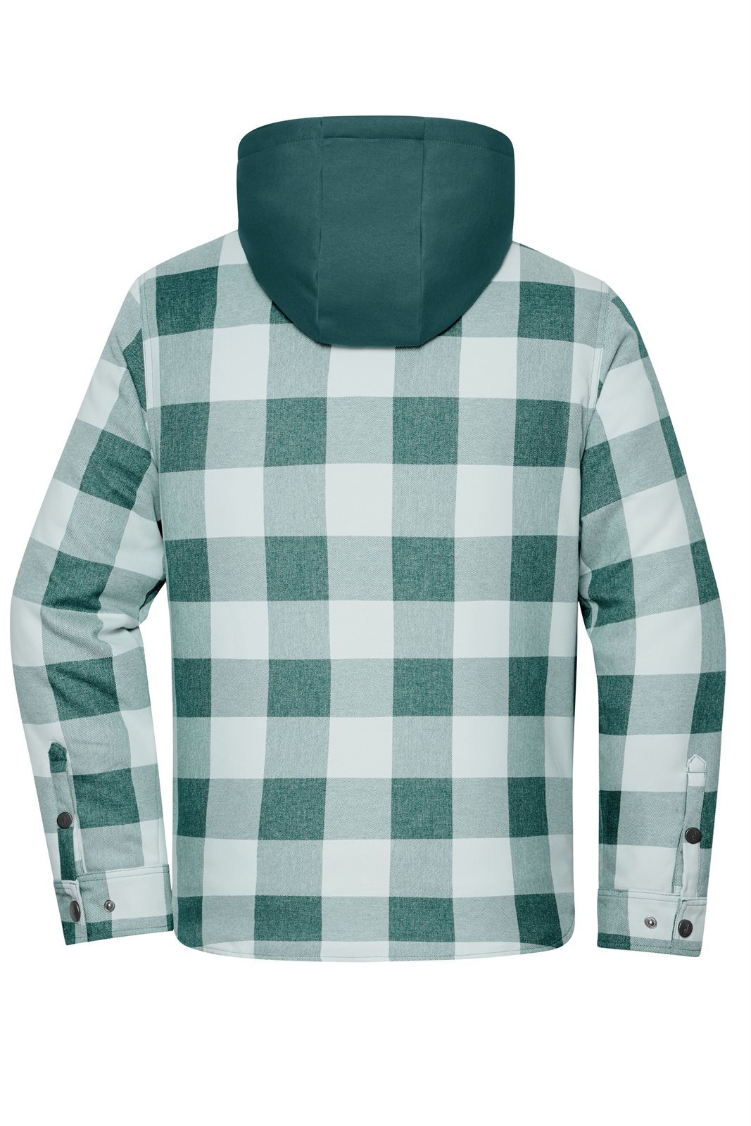 Jacke Unisex Grün/Grau – Workwear Check Shirt Jacket, Detailansicht