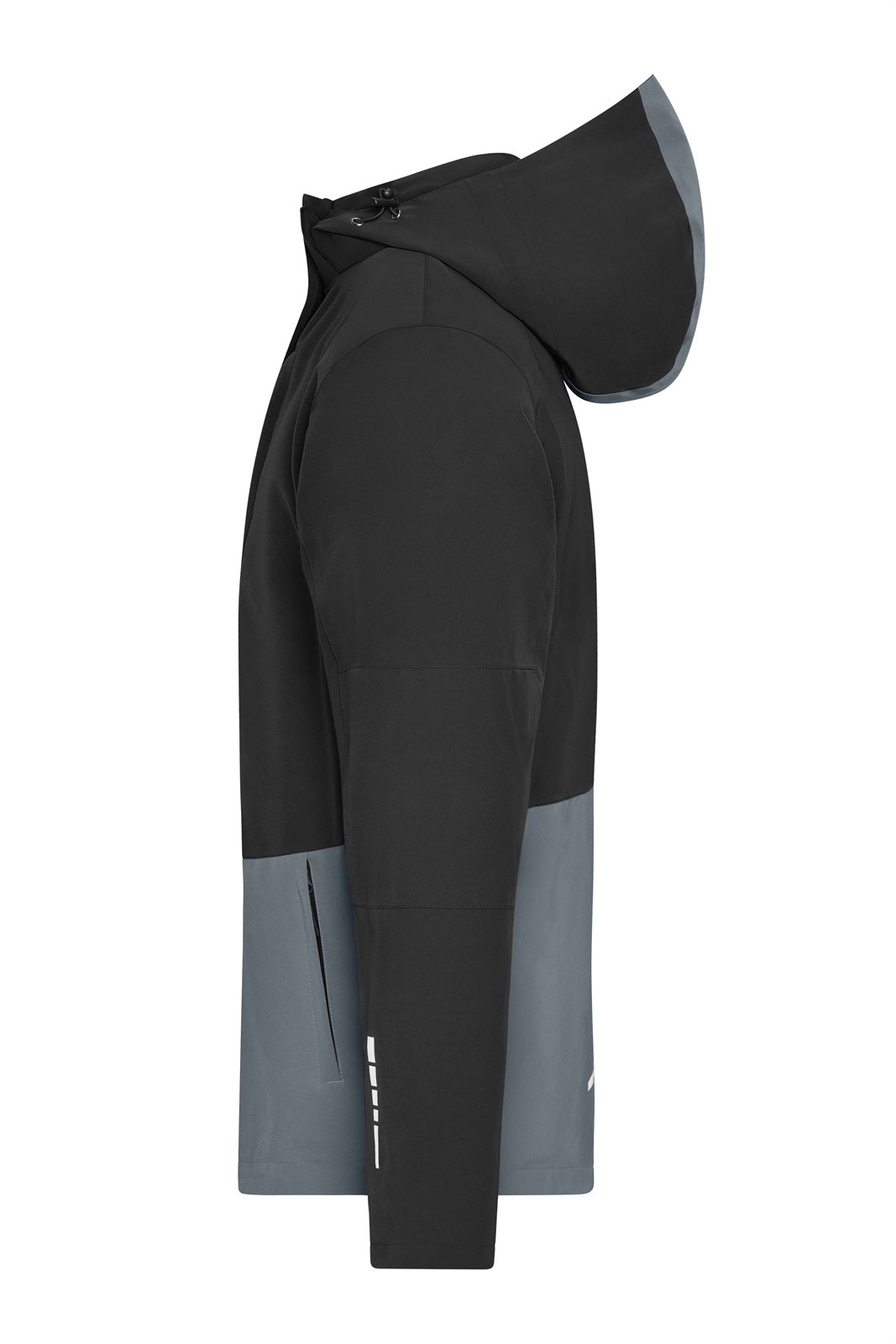 Jacke Unisex Schwarz/Grau – Workwear Hardshell Rainjacket, Detailansicht