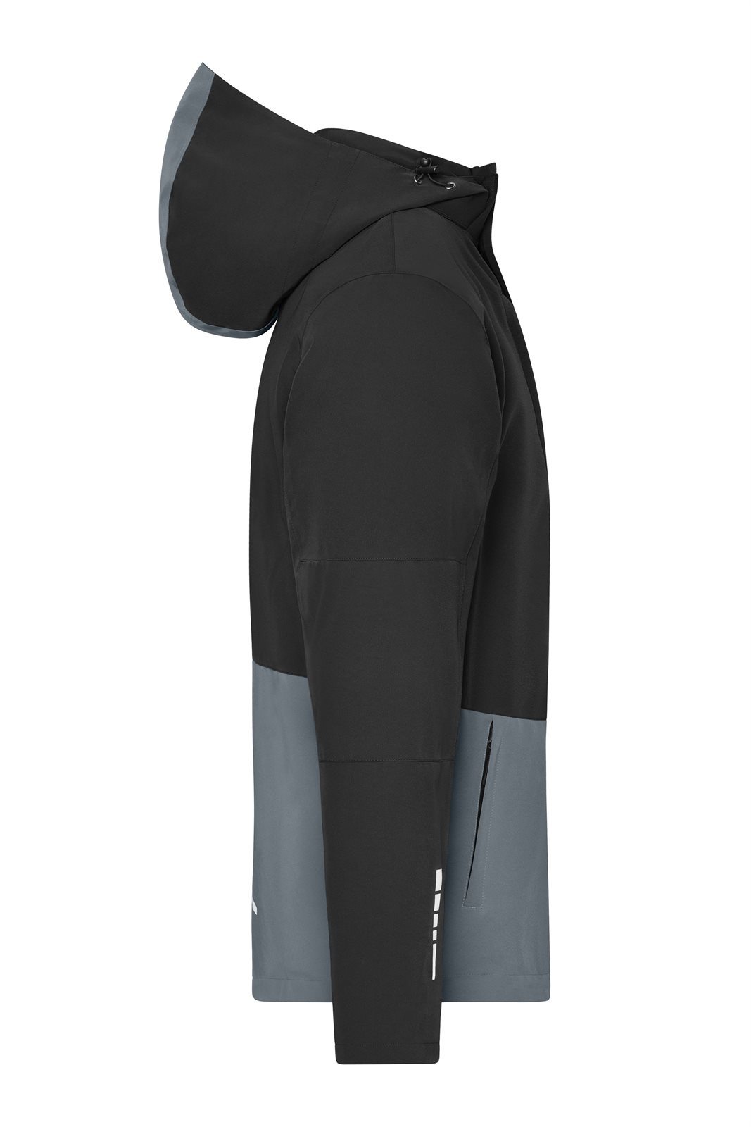 Jacke Unisex Schwarz/Grau – Workwear Hardshell Rainjacket, Detailansicht