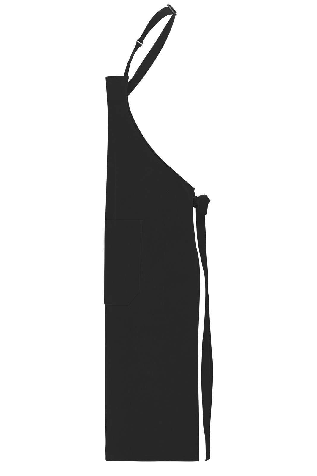 Schürze Unisex Schwarz – Apron with Bib, Detailansicht