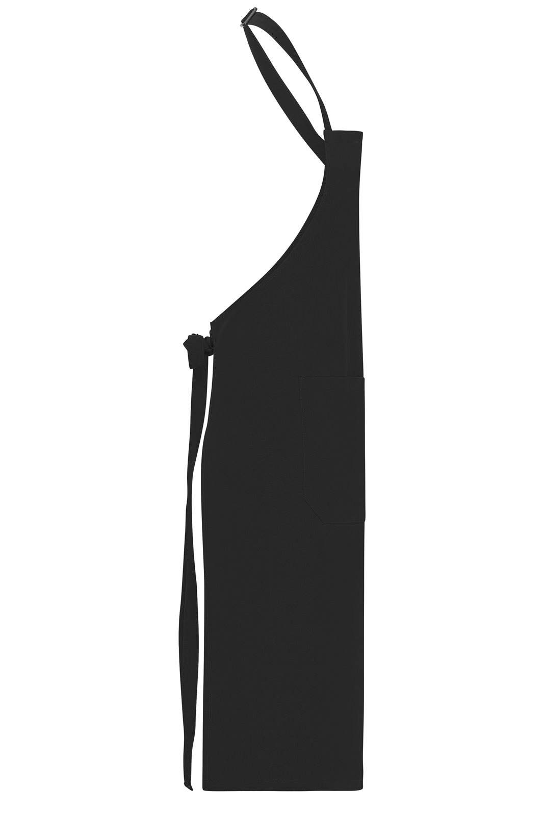 Schürze Unisex Schwarz – Apron with Bib, Detailansicht