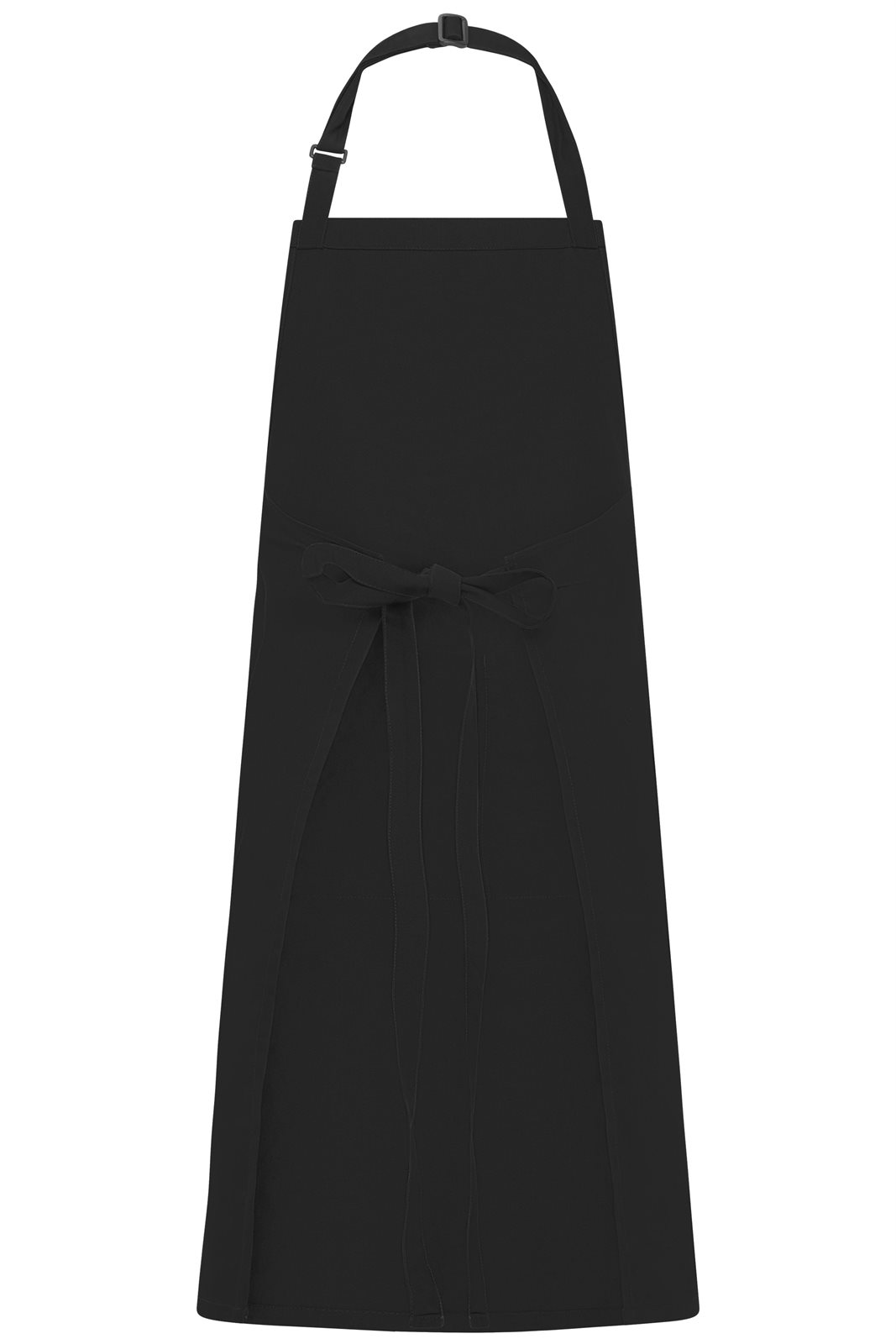 Schürze Unisex Schwarz – Apron with Bib, Detailansicht