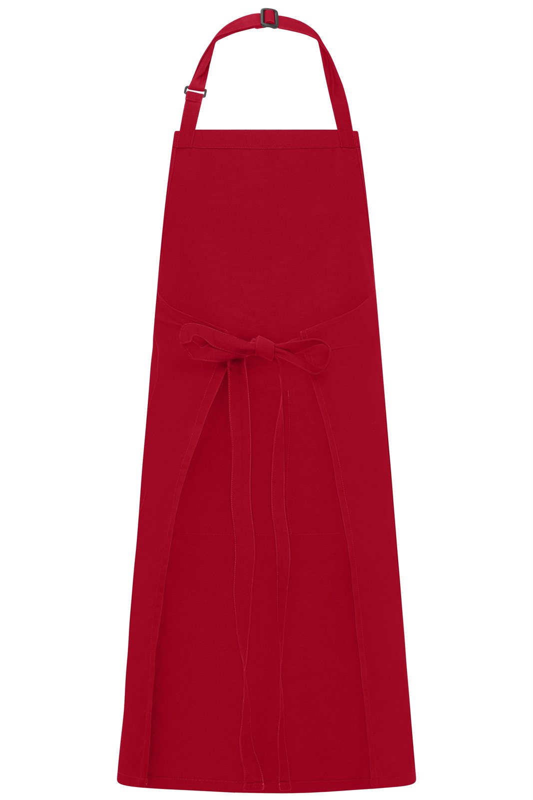 Schürze Unisex Rot – Apron with Bib, Detailansicht