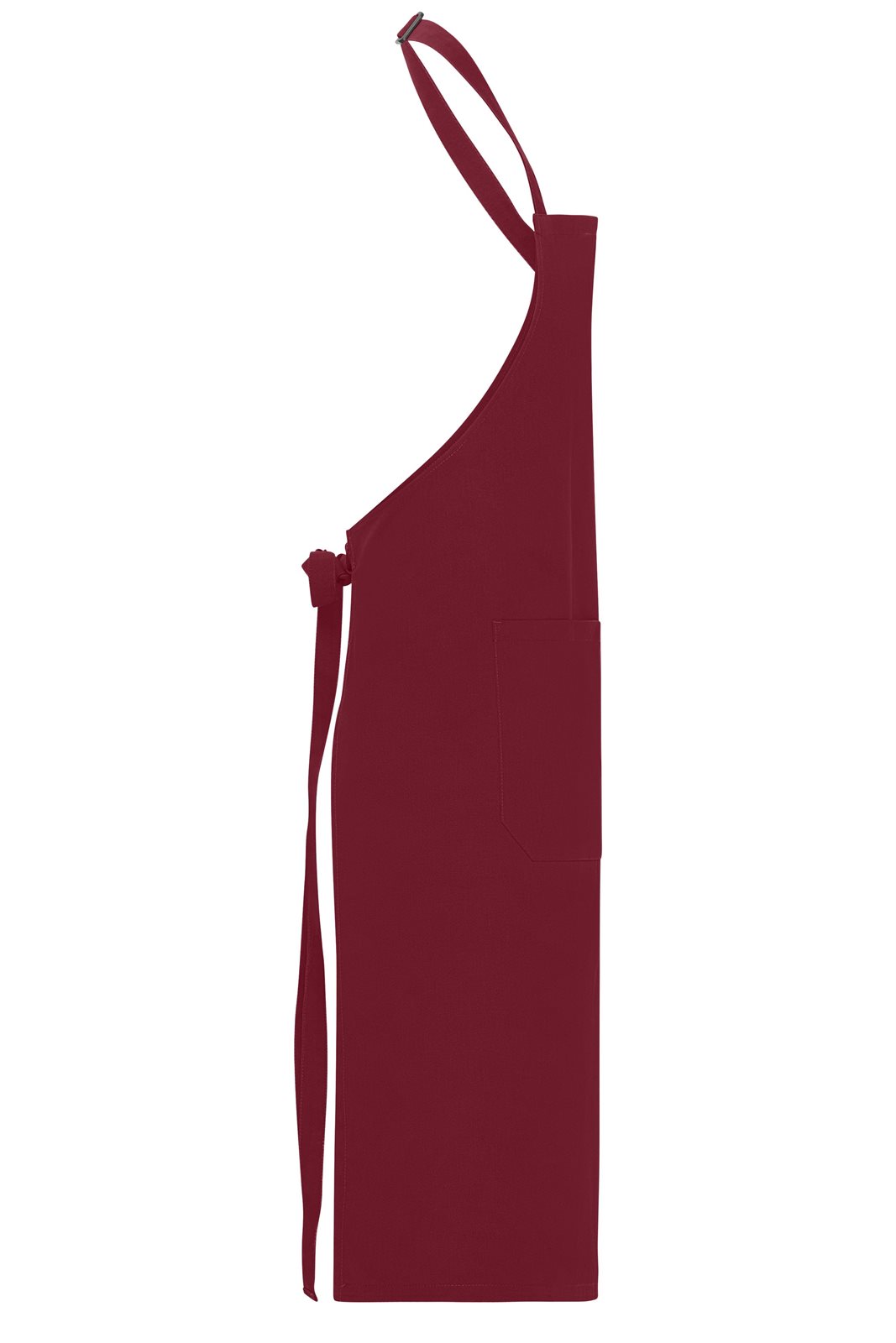 Schürze Unisex Rot/Weinrot – Apron with Bib, Detailansicht