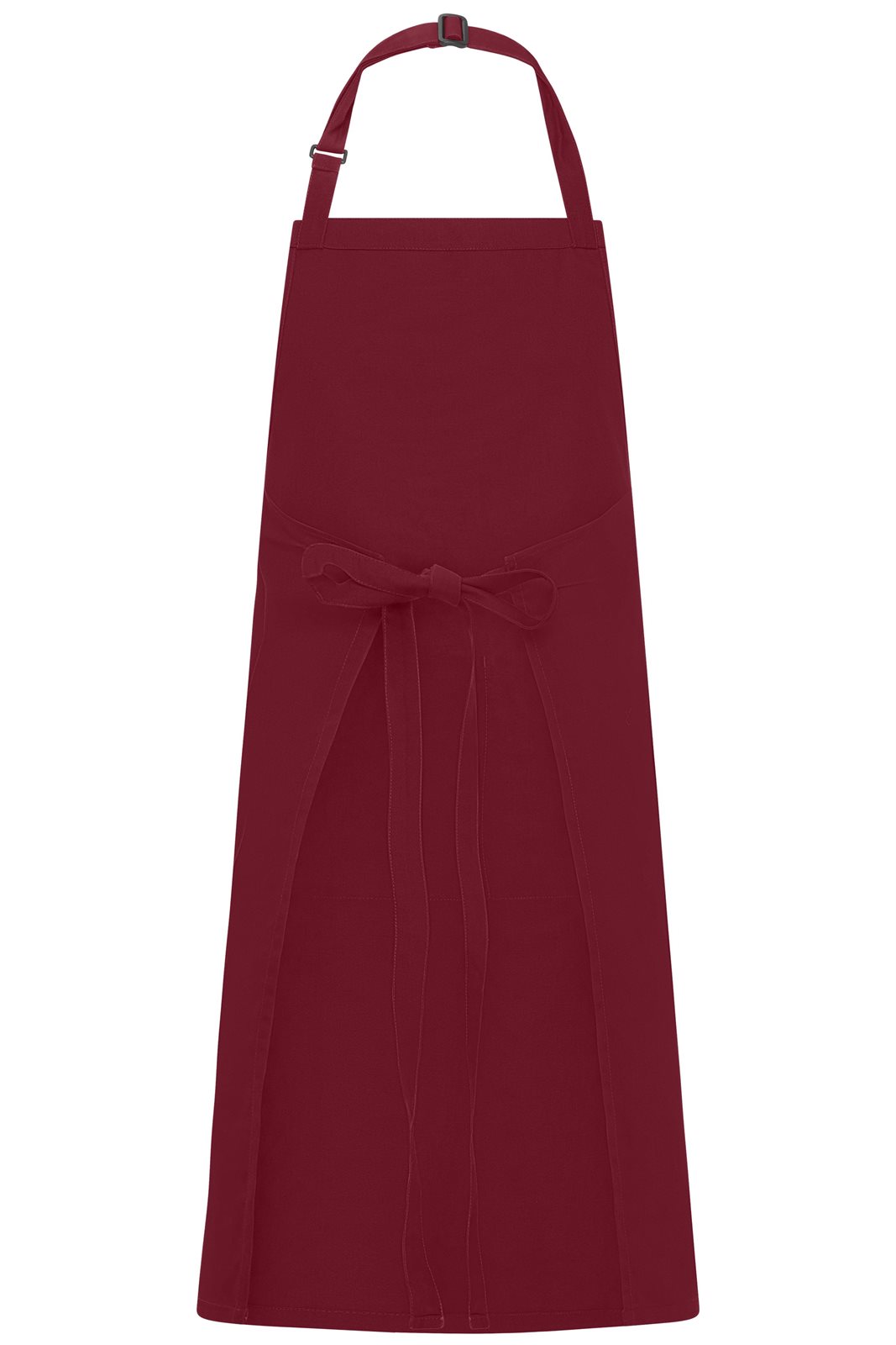 Schürze Unisex Rot/Weinrot – Apron with Bib, Detailansicht