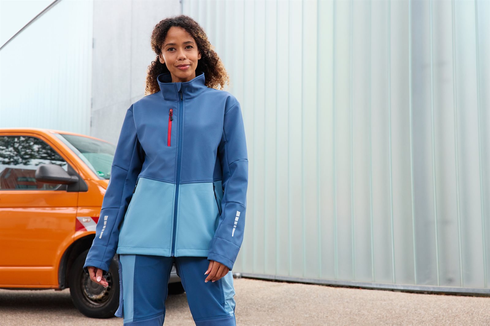 Jacke Unisex – Workwear Softshell Jacket, Detailansicht