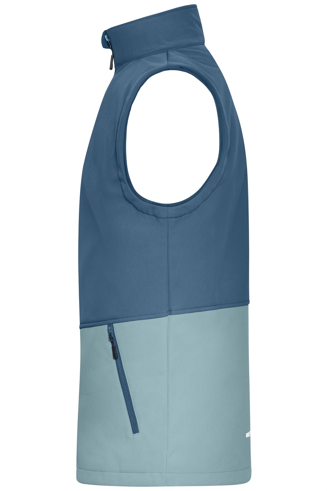 Weste Unisex Blau – Workwear Softshell Vest, Detailansicht