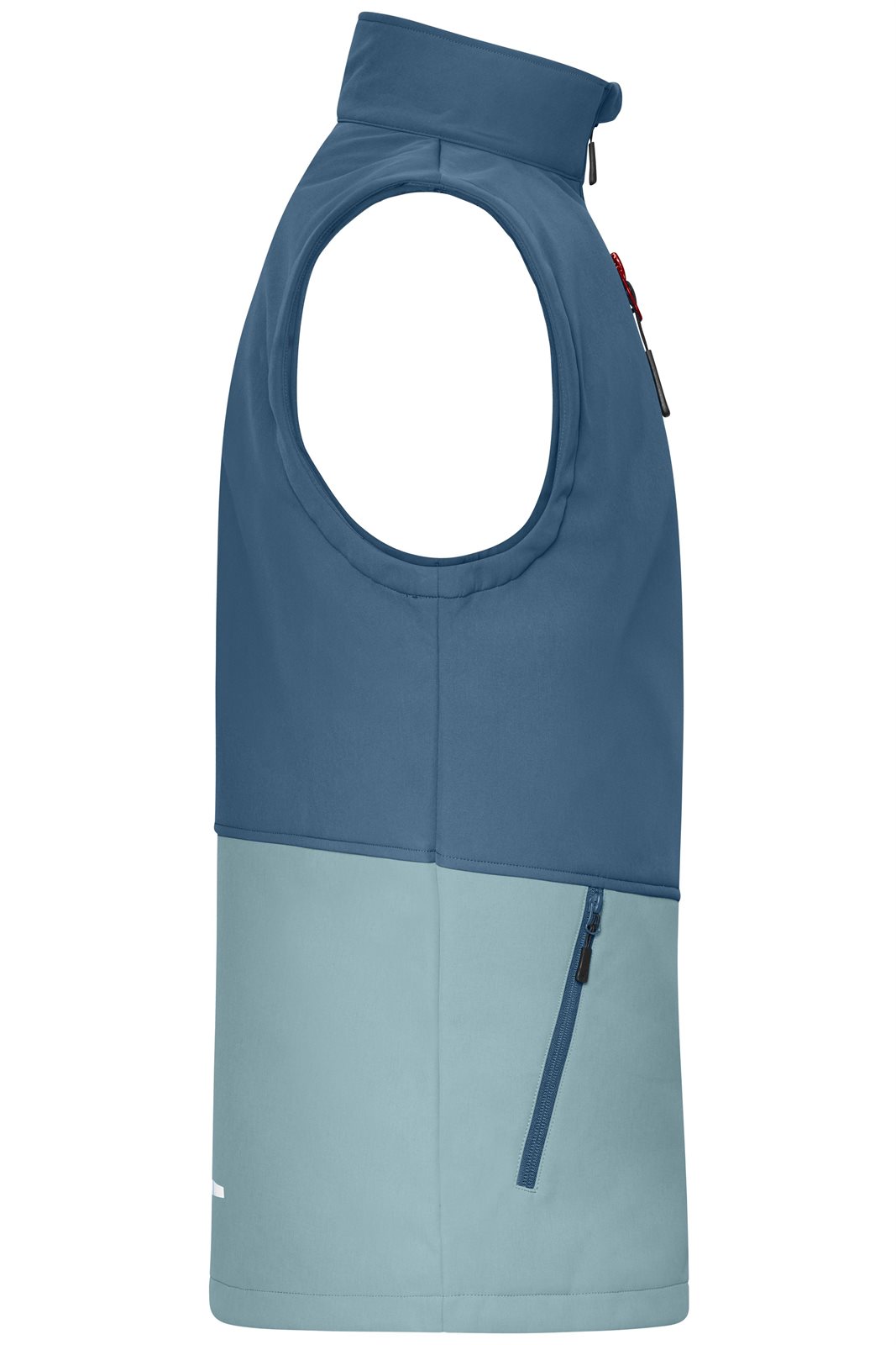 Weste Unisex Blau – Workwear Softshell Vest, Detailansicht