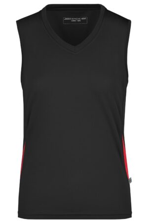 Tank Top Damen Schwarz/Rot – Ladies' Running Tank