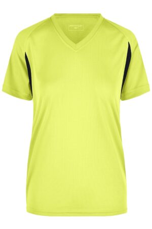 T-Shirt Damen Schwarz/Gelb/Neon – Ladies' Running-T
