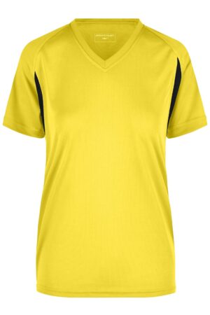 T-Shirt Damen Schwarz/Gelb/Neon – Ladies' Running-T