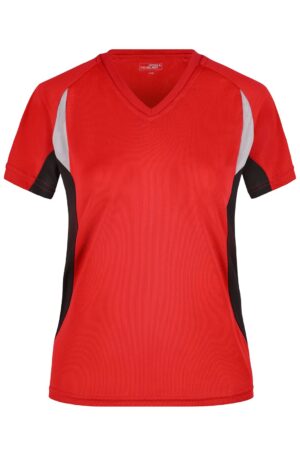 T-Shirt Damen Schwarz/Rot – Ladies' Running-T