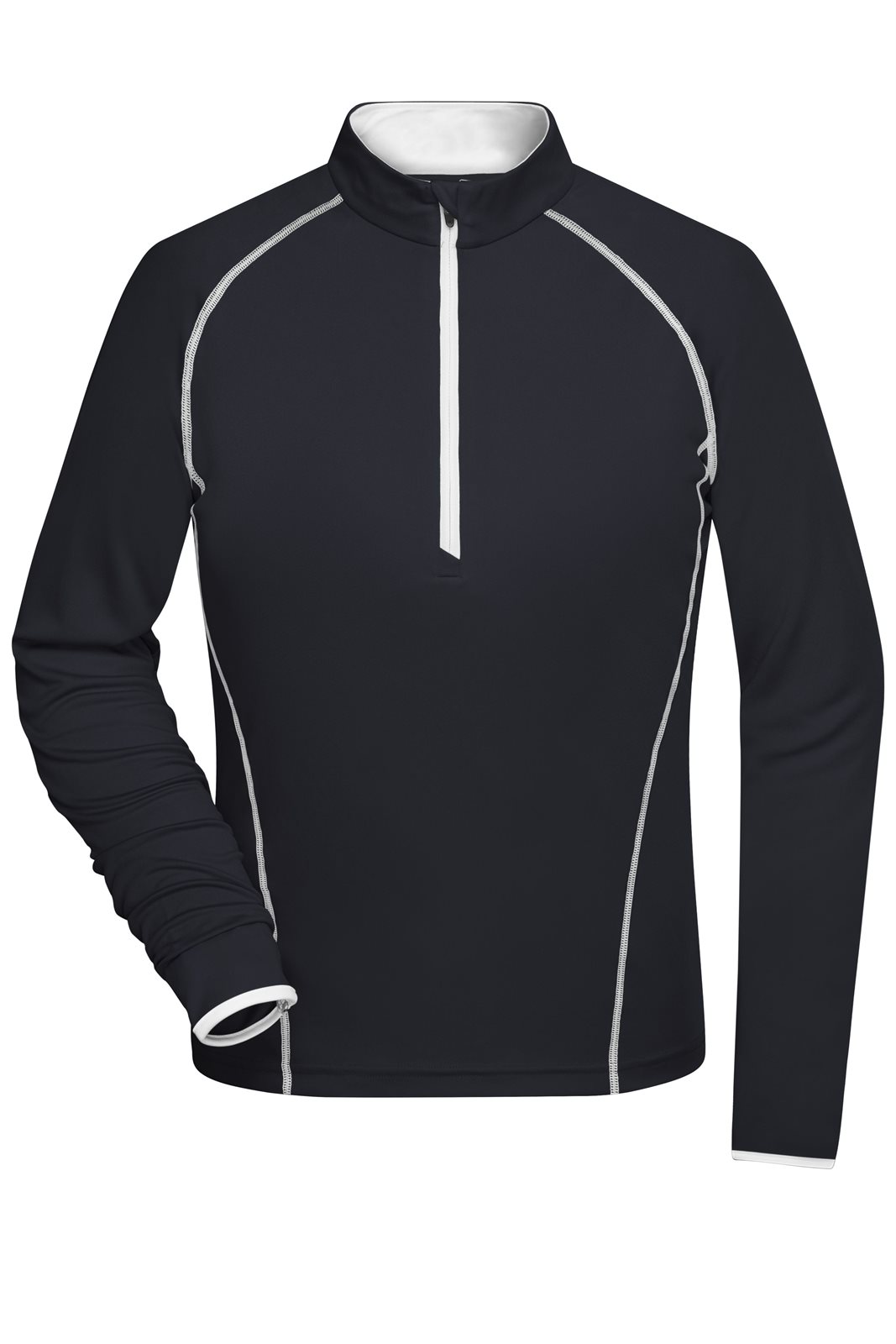 Pullover Damen Weiß/Schwarz – Ladies' Sports Shirt Long-Sleeved