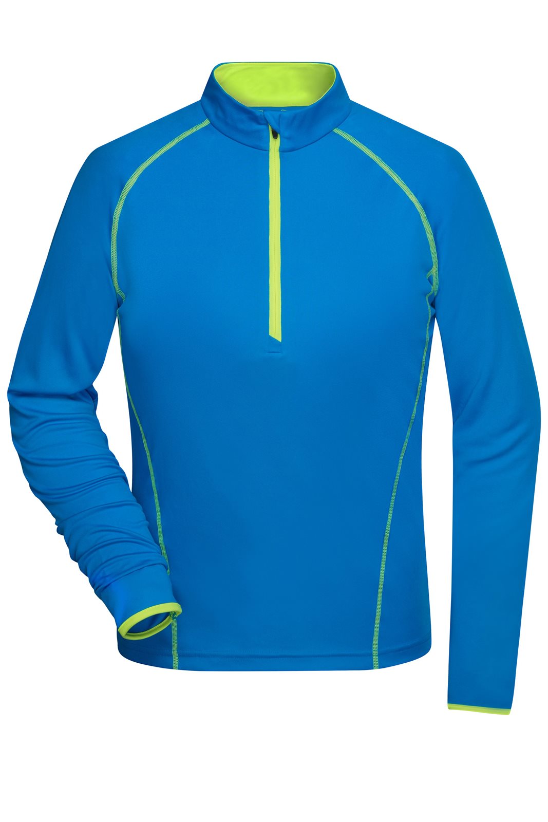 Pullover Damen Blau/Gelb/Neon – Ladies' Sports Shirt Long-Sleeved