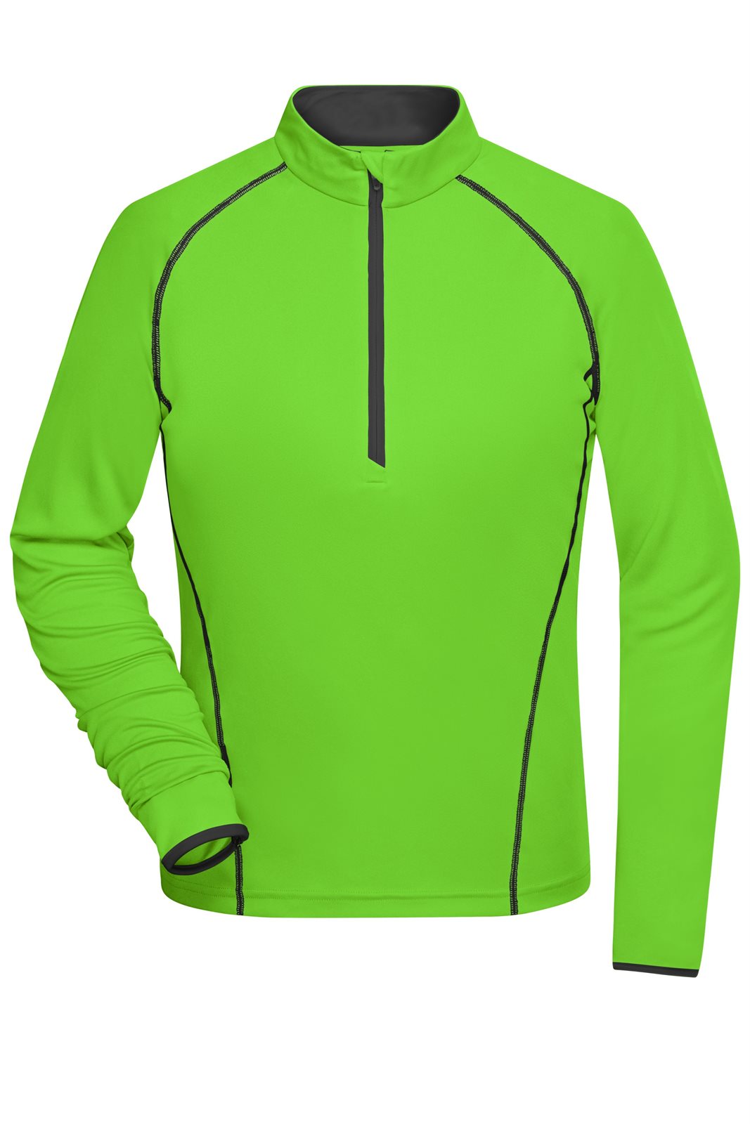 Pullover Damen Schwarz/Grün/Neon – Ladies' Sports Shirt Long-Sleeved