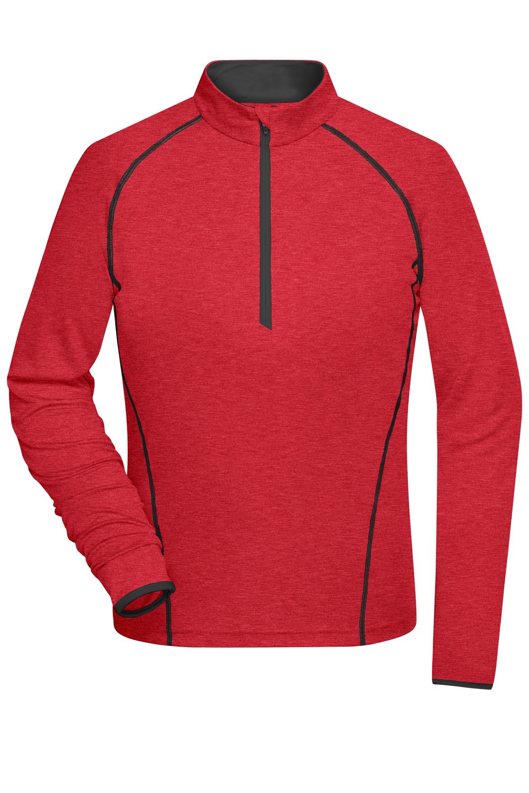 Pullover Damen Rot/Grau – Ladies' Sports Shirt Long-Sleeved