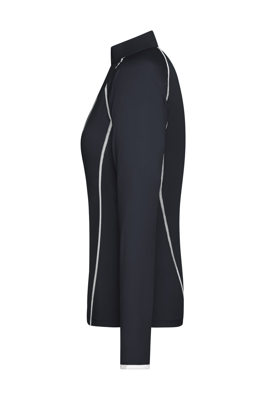 Pullover Damen Weiß/Schwarz – Ladies' Sports Shirt Long-Sleeved, Detailansicht