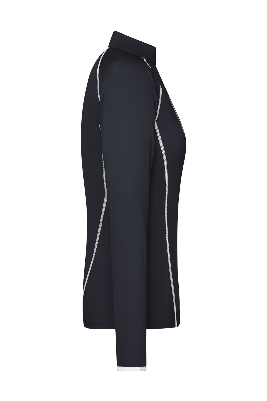 Pullover Damen Weiß/Schwarz – Ladies' Sports Shirt Long-Sleeved, Detailansicht