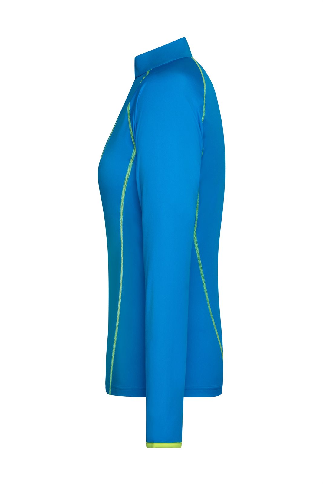 Pullover Damen Blau/Gelb/Neon – Ladies' Sports Shirt Long-Sleeved, Detailansicht
