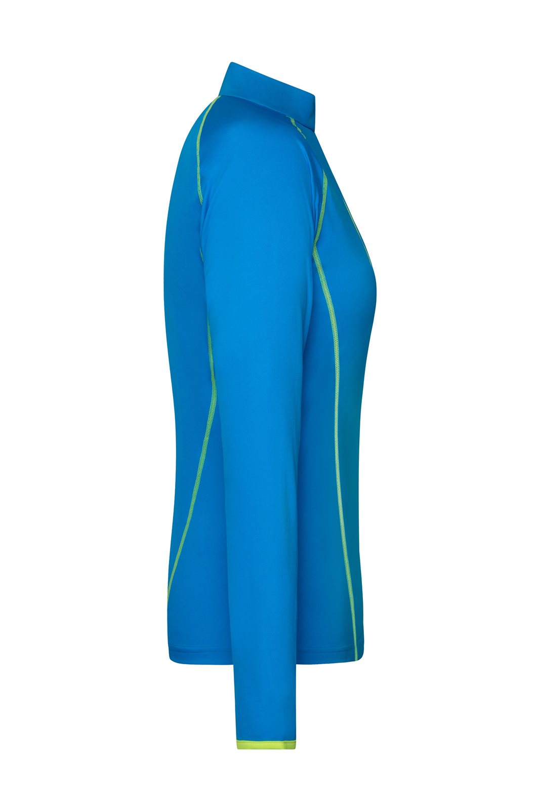 Pullover Damen Blau/Gelb/Neon – Ladies' Sports Shirt Long-Sleeved, Detailansicht