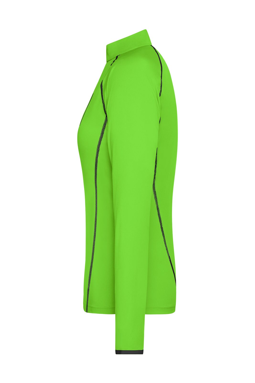 Pullover Damen Schwarz/Grün/Neon – Ladies' Sports Shirt Long-Sleeved, Detailansicht