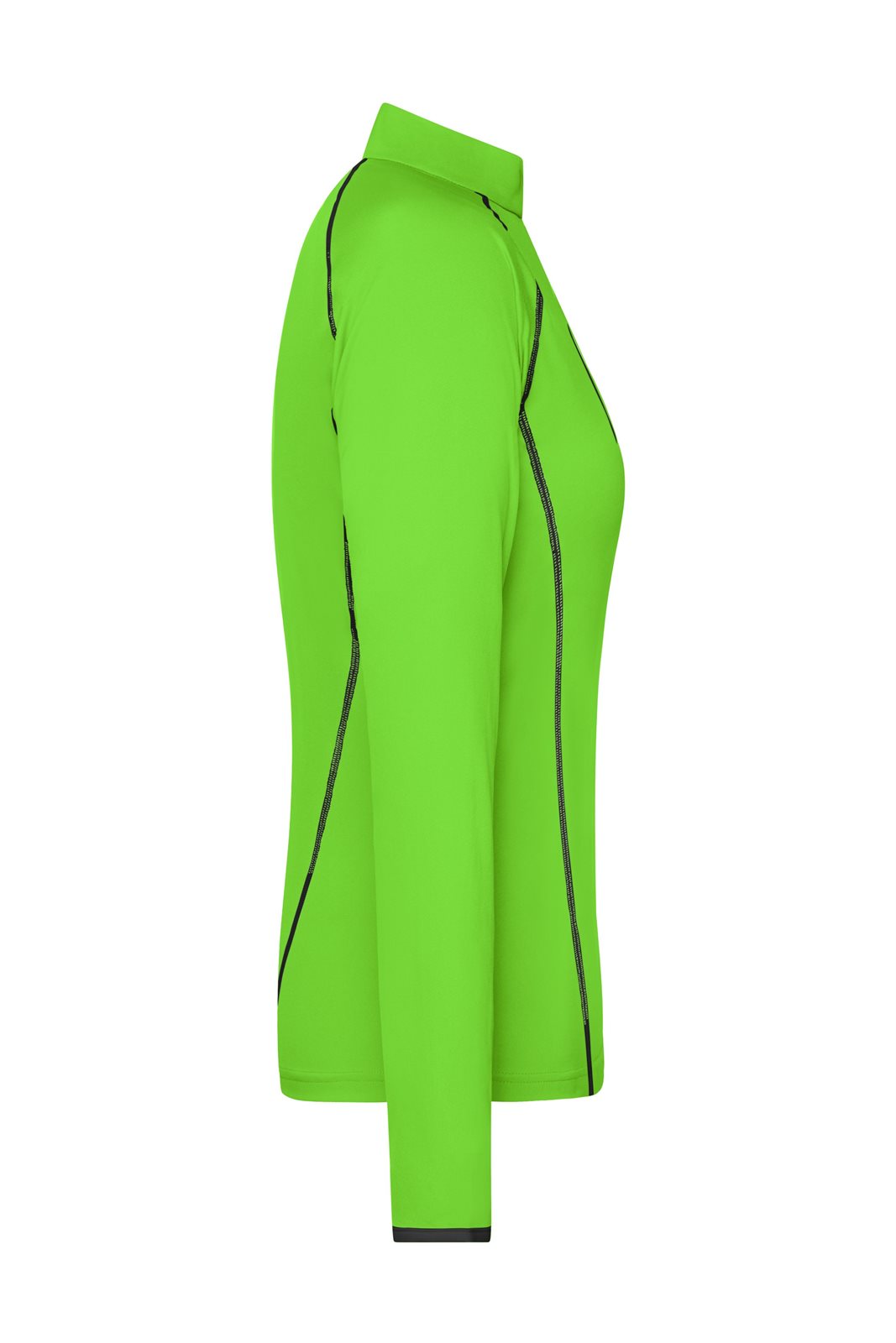 Pullover Damen Schwarz/Grün/Neon – Ladies' Sports Shirt Long-Sleeved, Detailansicht