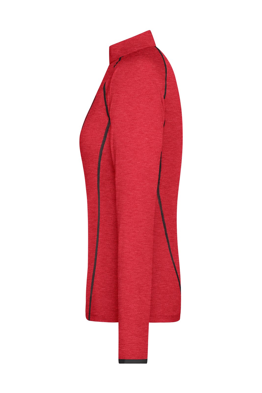 Pullover Damen Rot/Grau – Ladies' Sports Shirt Long-Sleeved, Detailansicht
