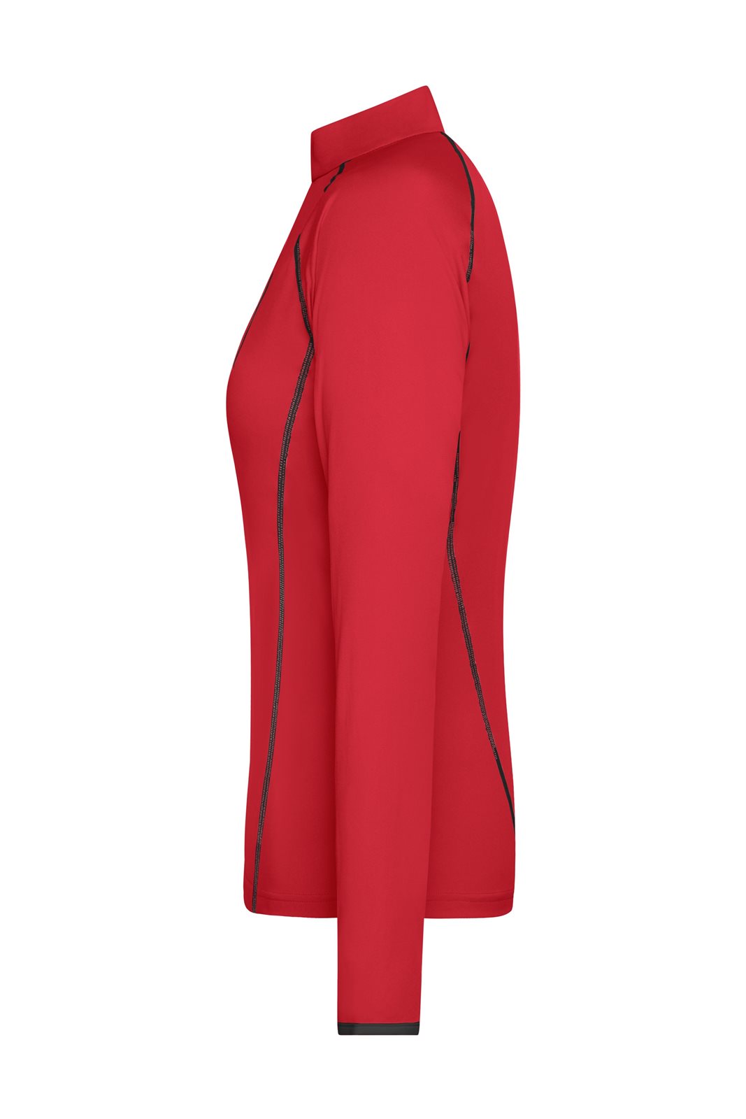 Pullover Damen Schwarz/Rot – Ladies' Sports Shirt Long-Sleeved, Detailansicht
