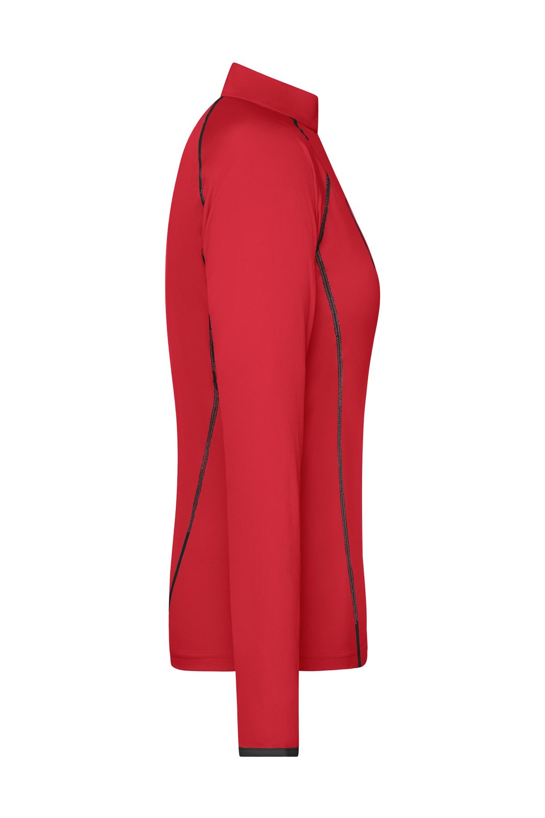 Pullover Damen Schwarz/Rot – Ladies' Sports Shirt Long-Sleeved, Detailansicht