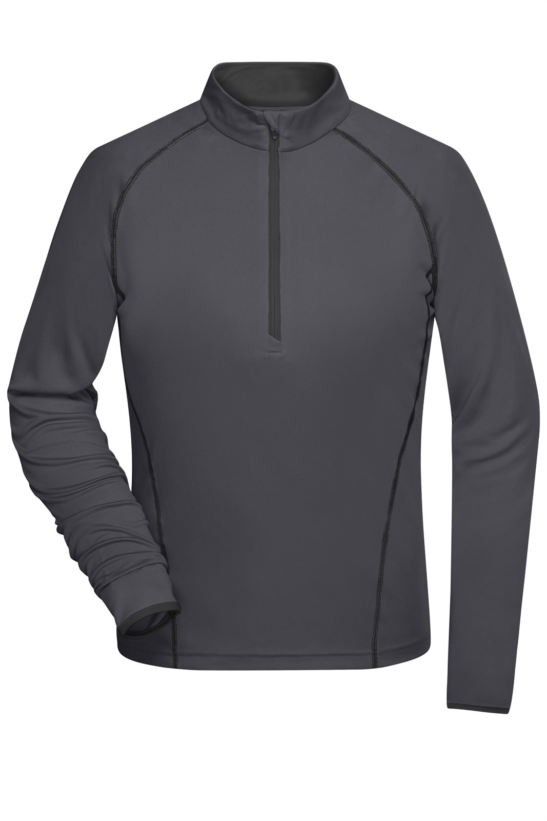 Pullover Damen Grau/Schwarz – Ladies' Sports Shirt Long-Sleeved