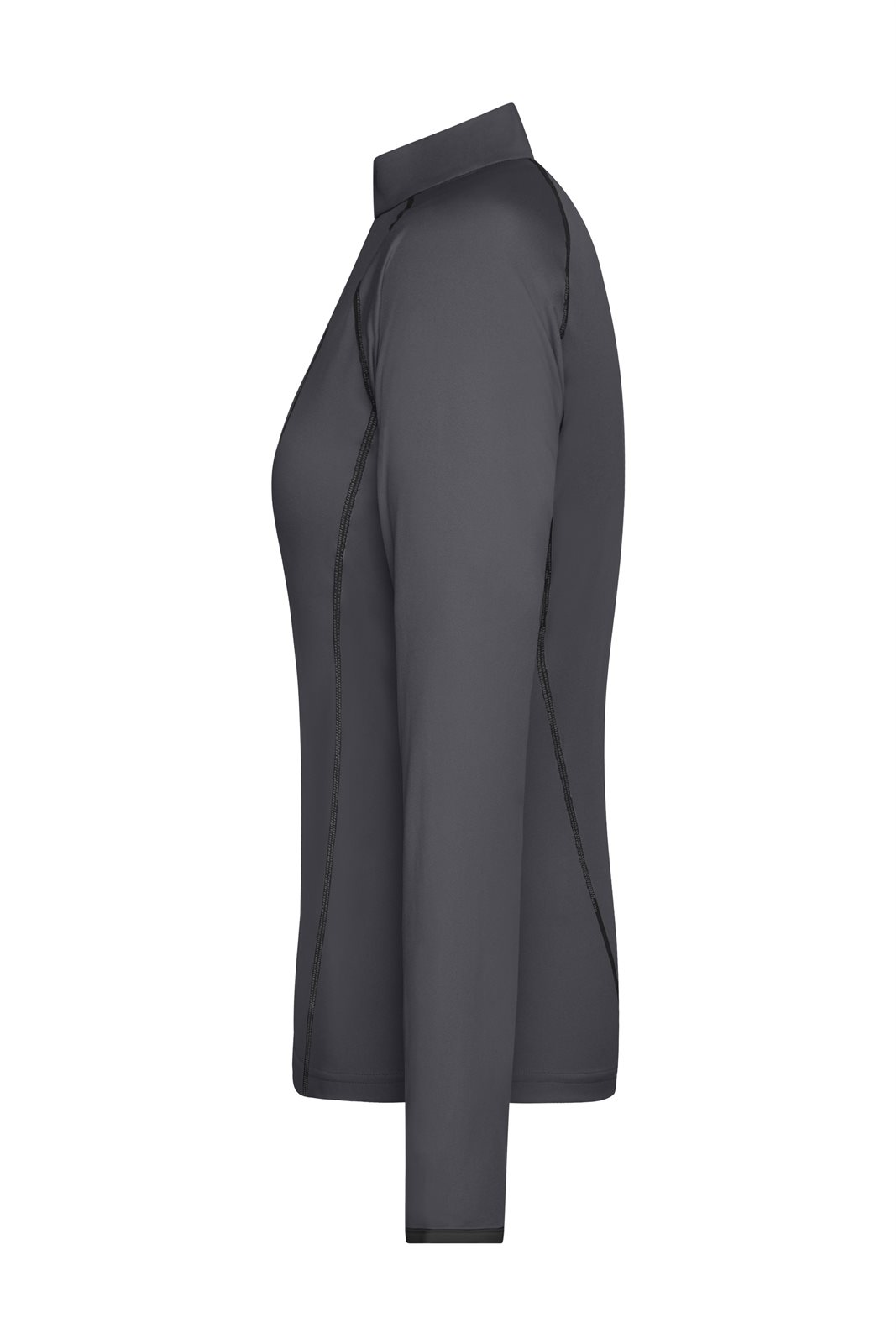 Pullover Damen Grau/Schwarz – Ladies' Sports Shirt Long-Sleeved, Detailansicht