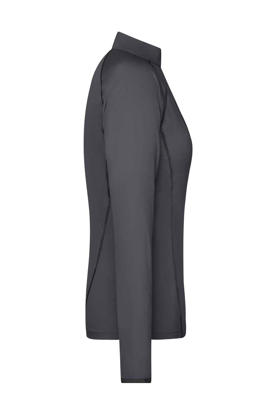 Pullover Damen Grau/Schwarz – Ladies' Sports Shirt Long-Sleeved, Detailansicht