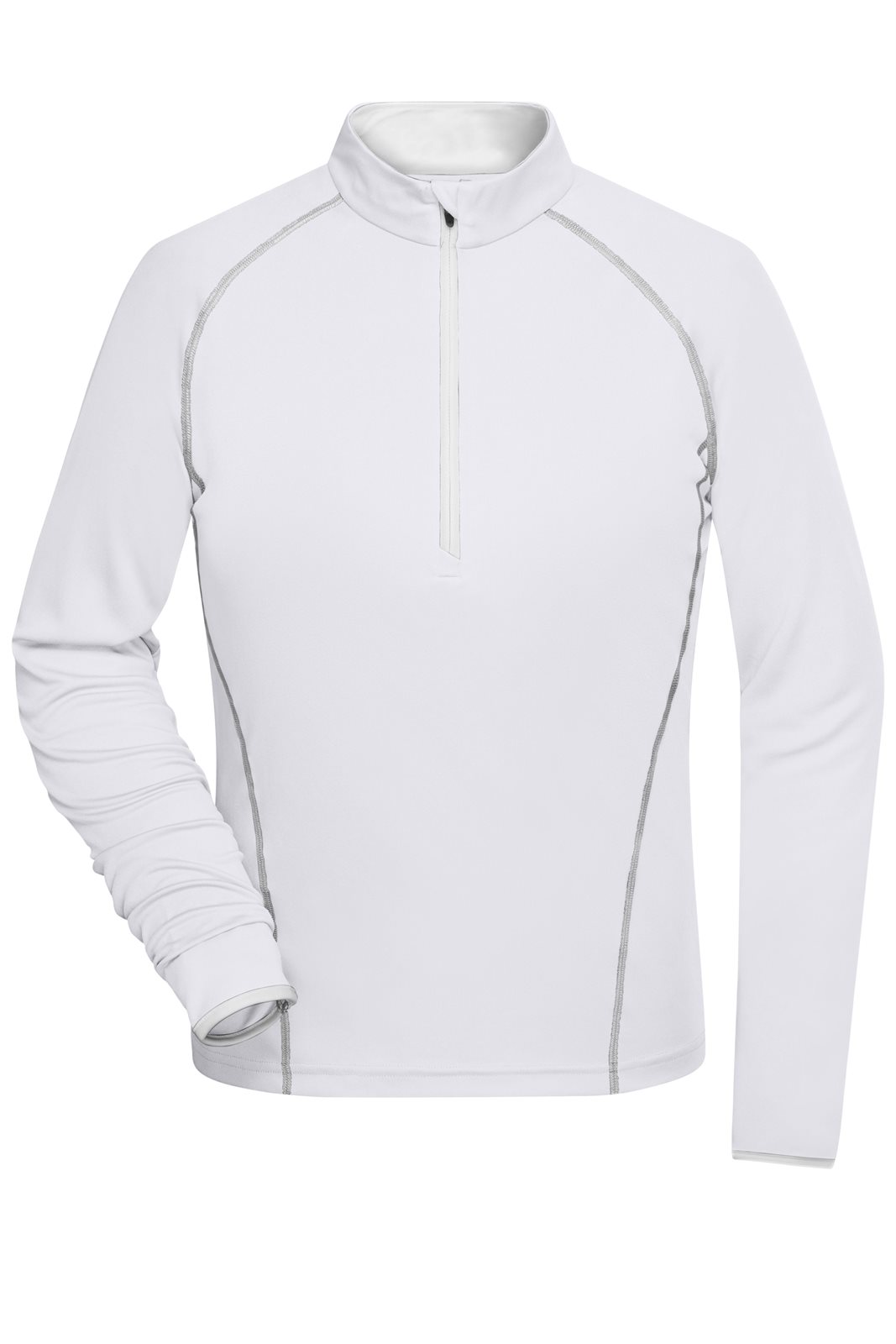 Pullover Damen Weiß/Grau – Ladies' Sports Shirt Long-Sleeved
