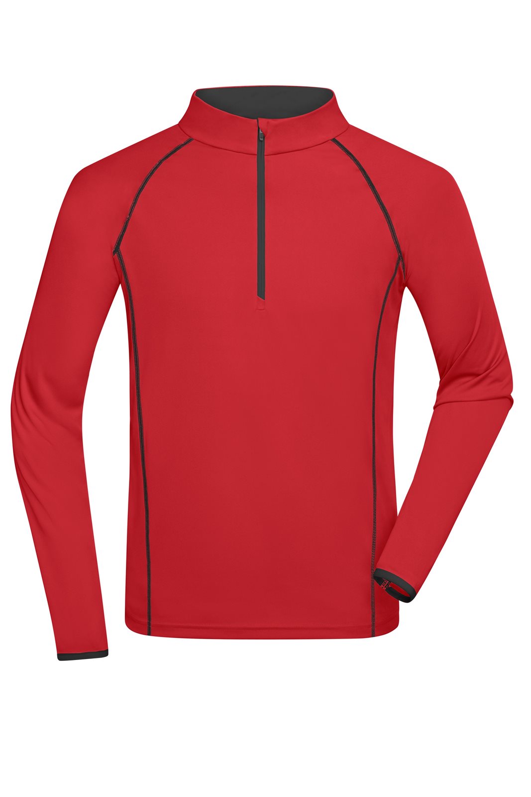 Pullover Herren Schwarz/Rot – Men's Sports Shirt Long-Sleeved